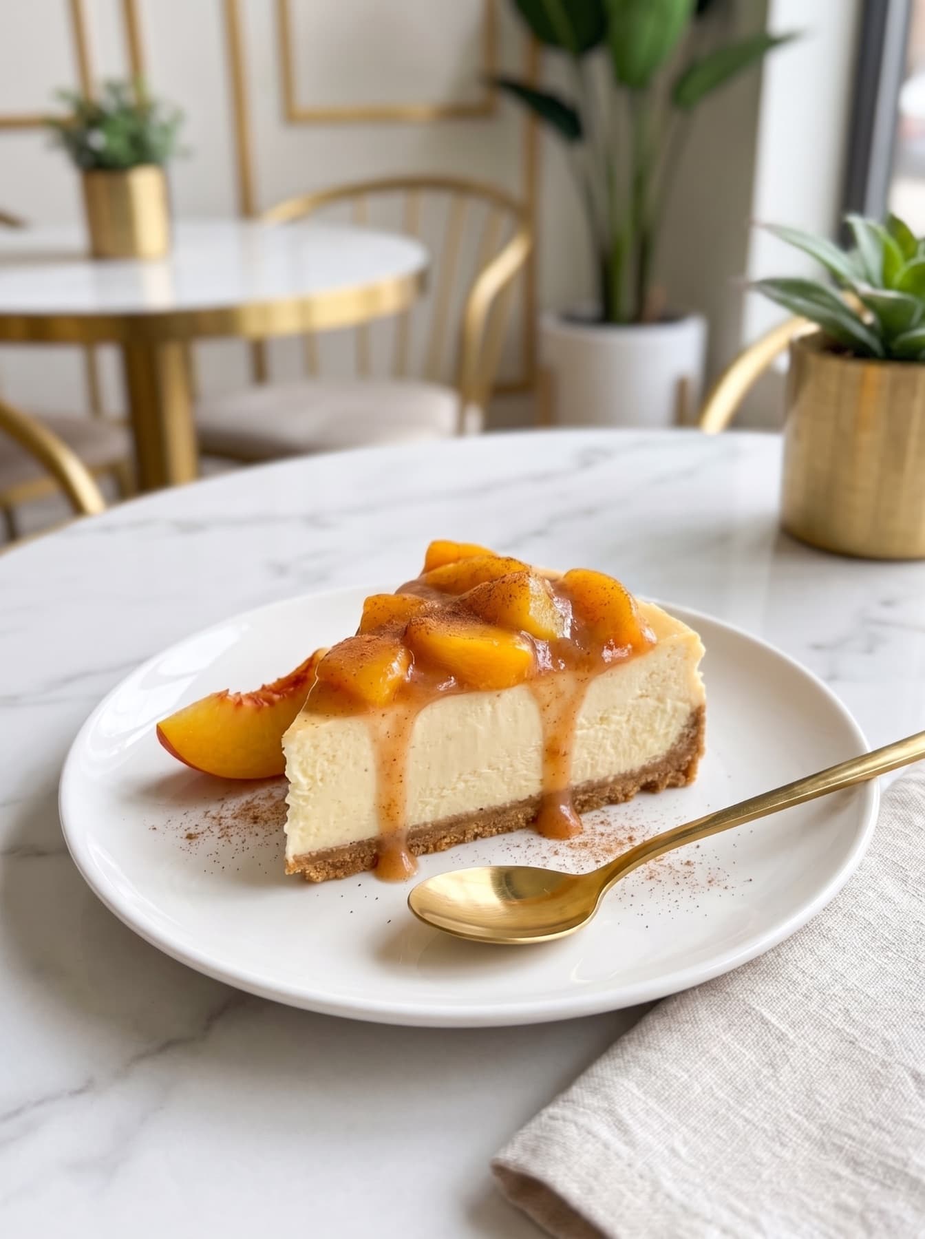 Peach cheesecake